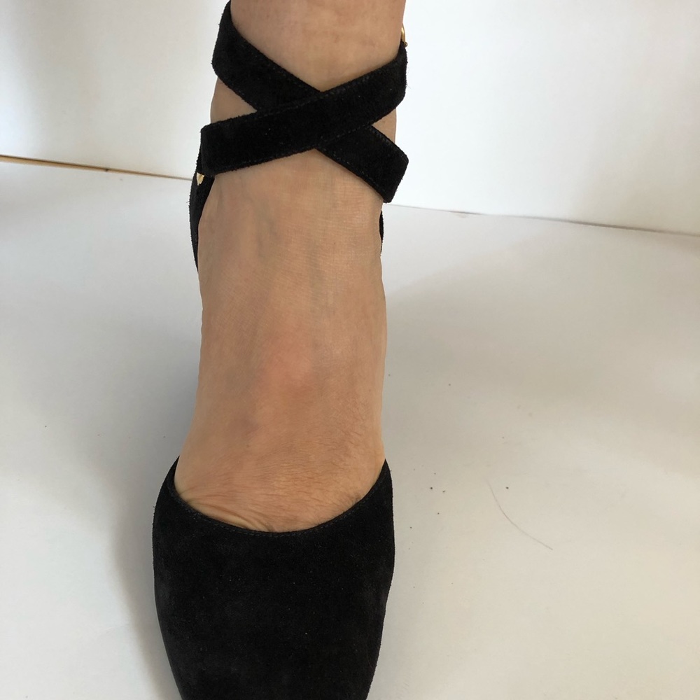 Coach suede wedge sandals